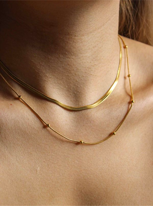 Snake chain and bubble chain combo