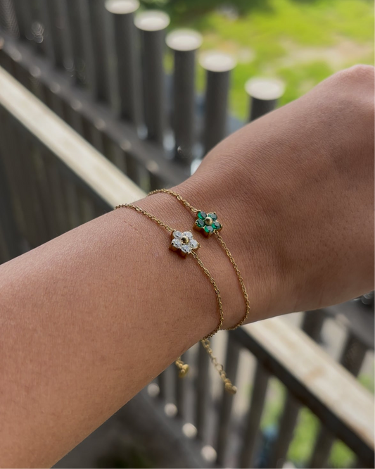 dainty flower matching bracelet