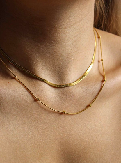Snake chain and bubble chain combo