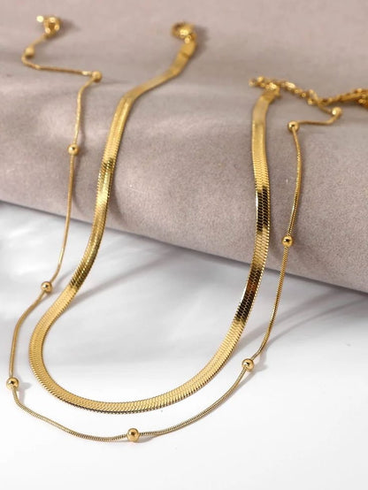 Snake chain and bubble chain combo